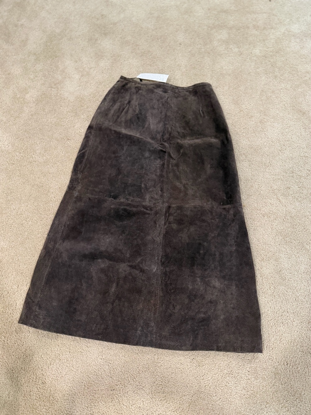 Vintage NWT Bagatelle Genuine Suede Leather Brown Maxi Skirt Size 8 Vintage Boho